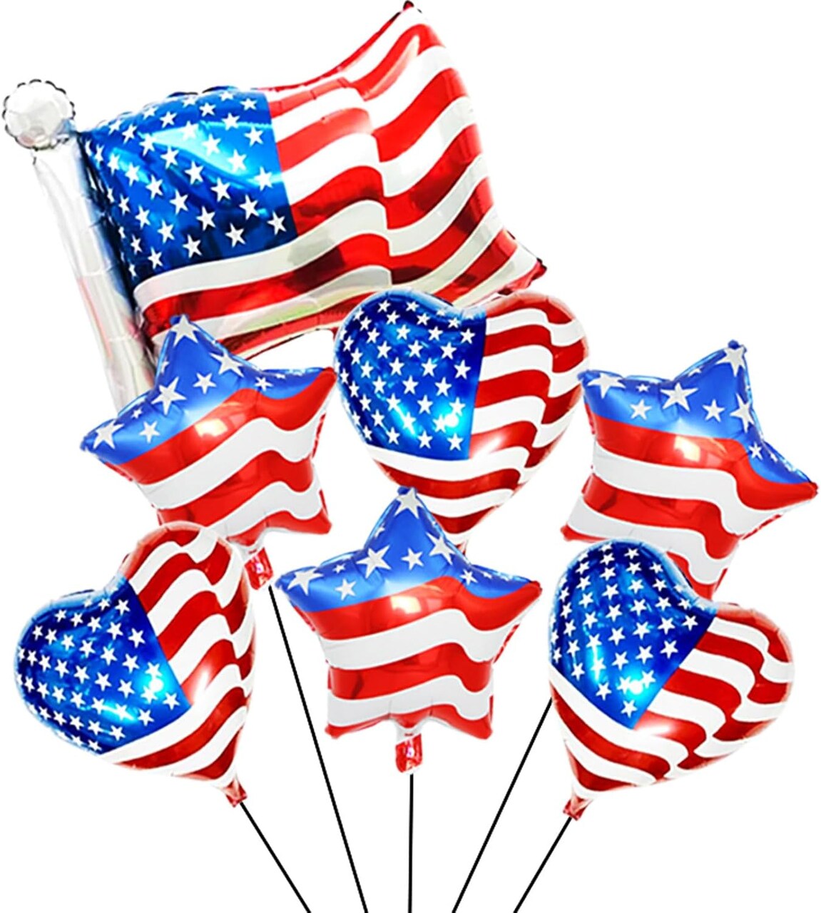American Flag Balloons Red White and Blue Balloons Patriotic Balloons 4th of July Balloons for Independence Day Party Decoration Supplies 7Pcs